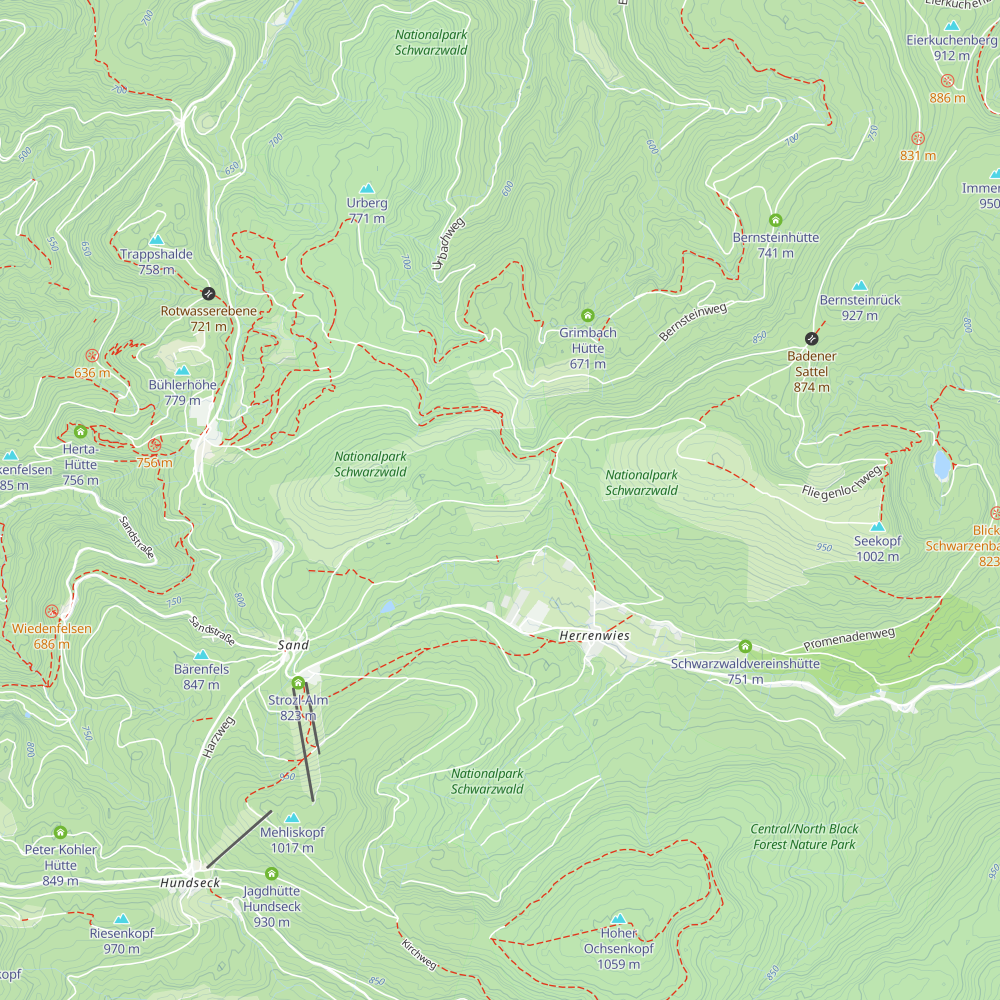 Naturfreundehaus Badener Höhe map