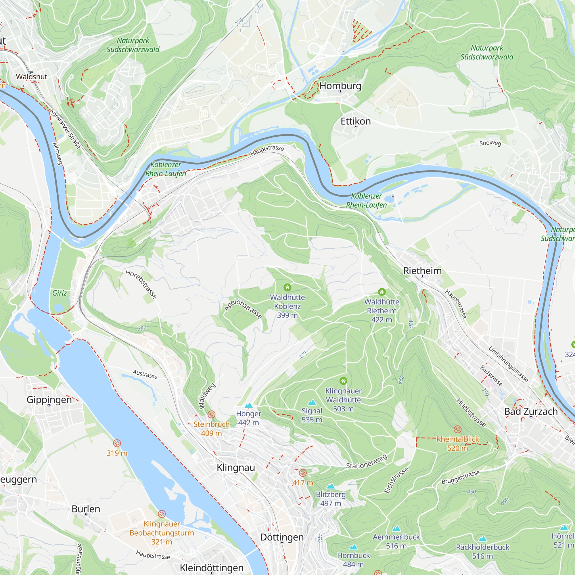 Waldhütte Koblenz map