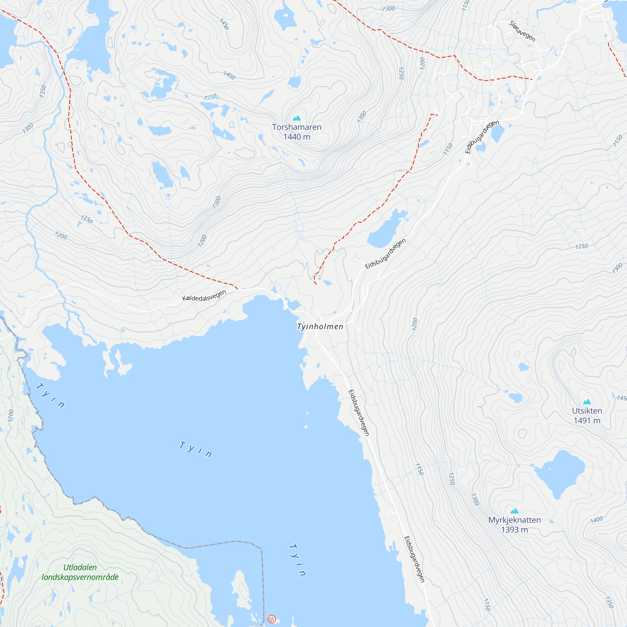 Tyinholmen Høyfjellsstuer map