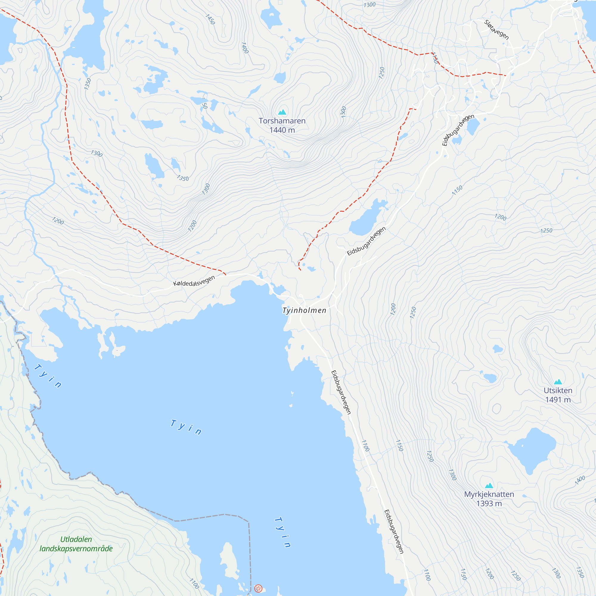 Tyinholmen Høyfjellsstuer map