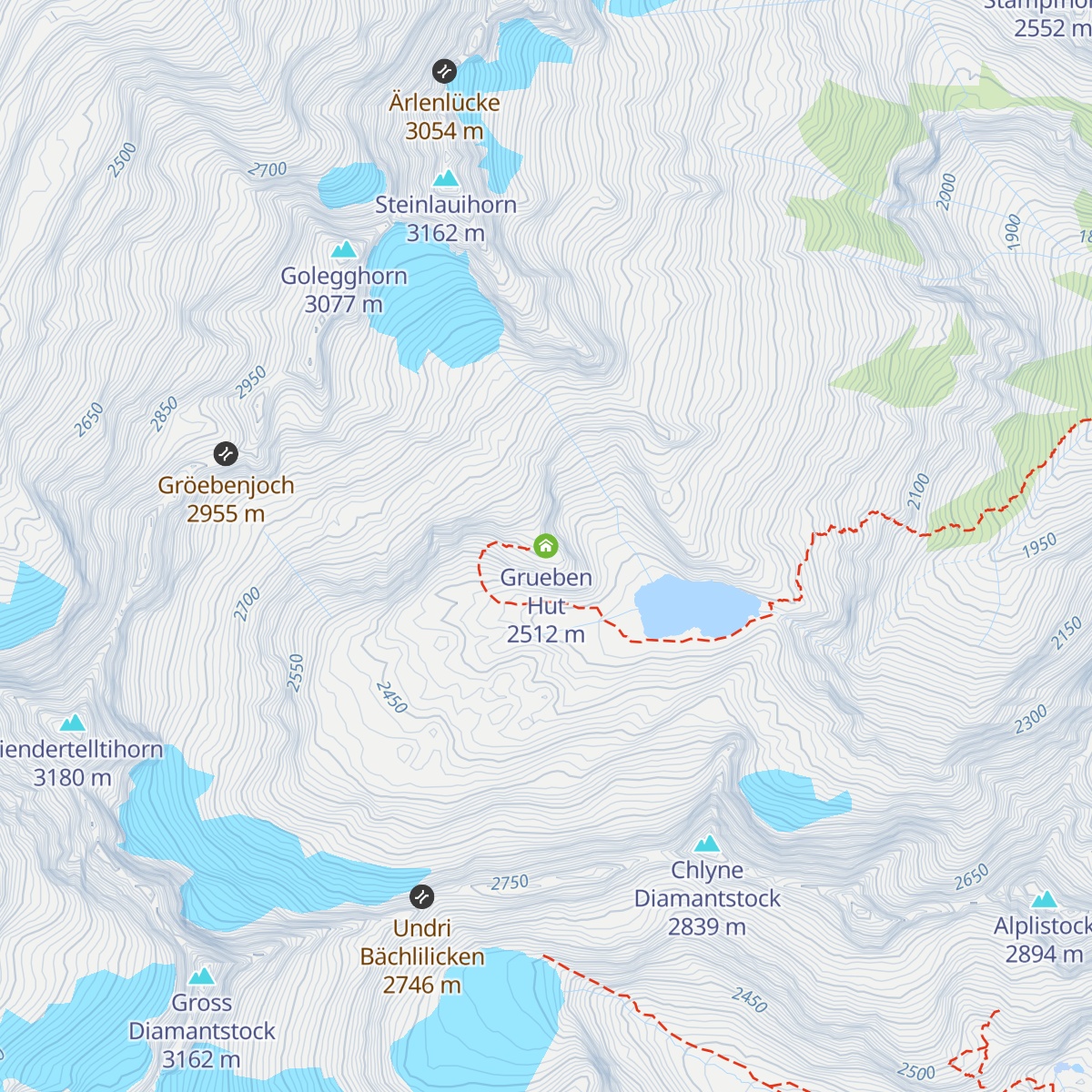Grueben Hut map