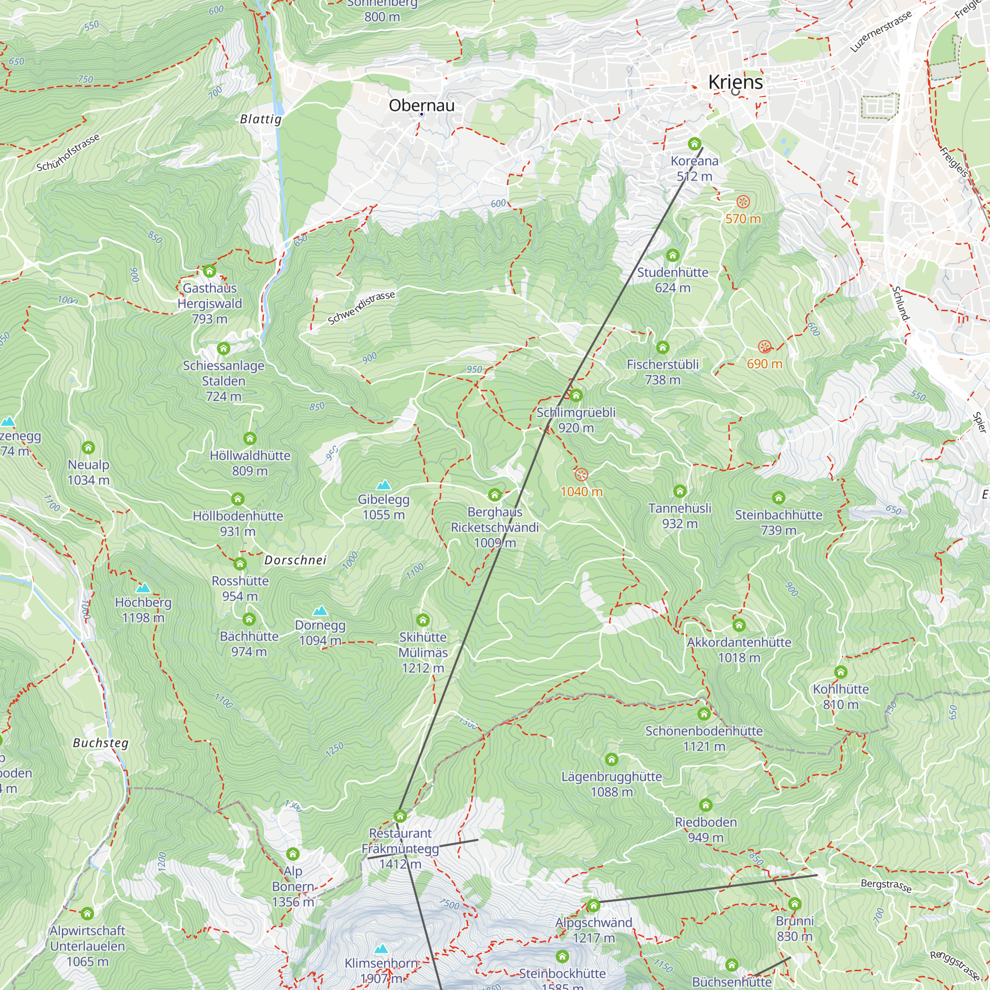 Berghaus Ricketschwändi map
