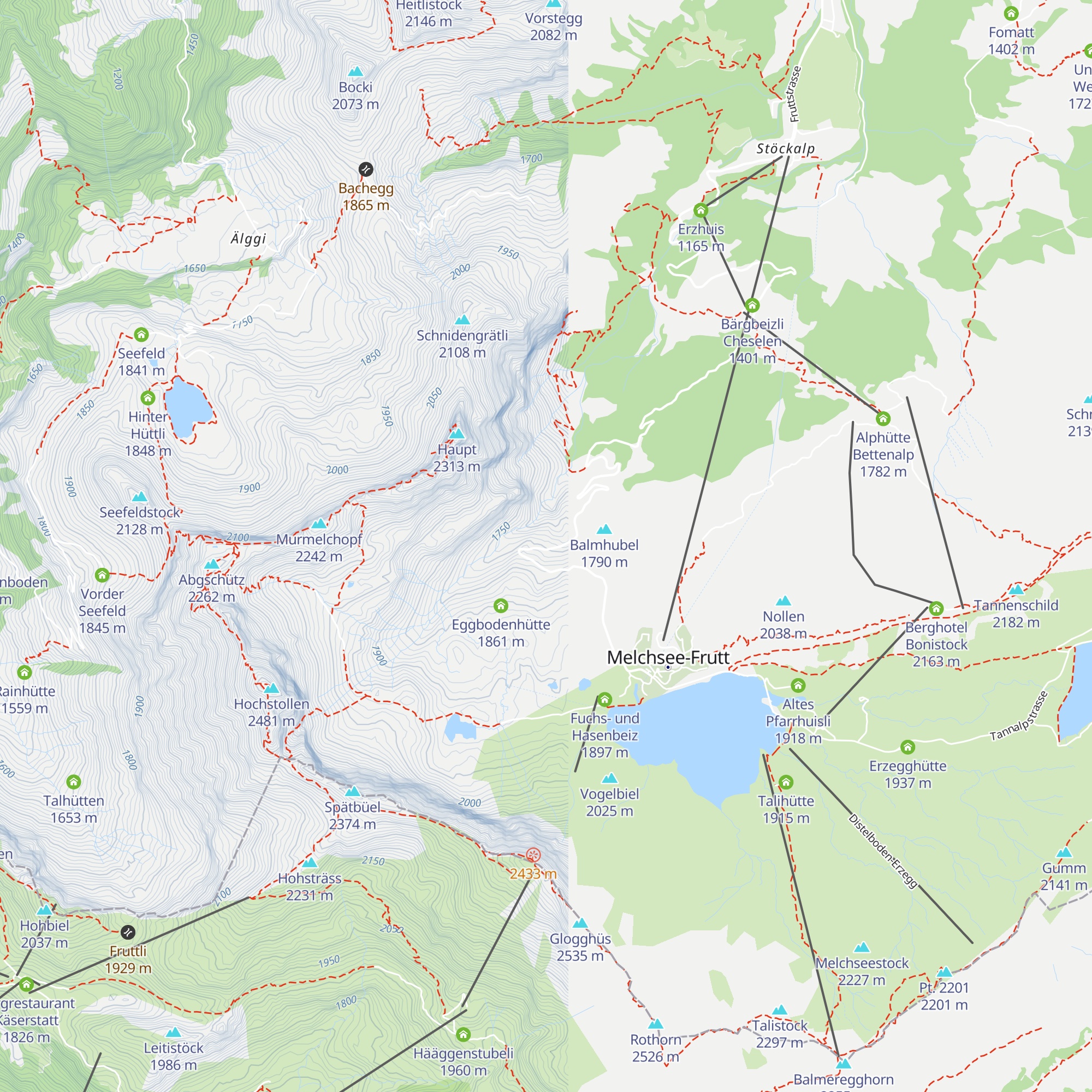 Ahfluhhütte map