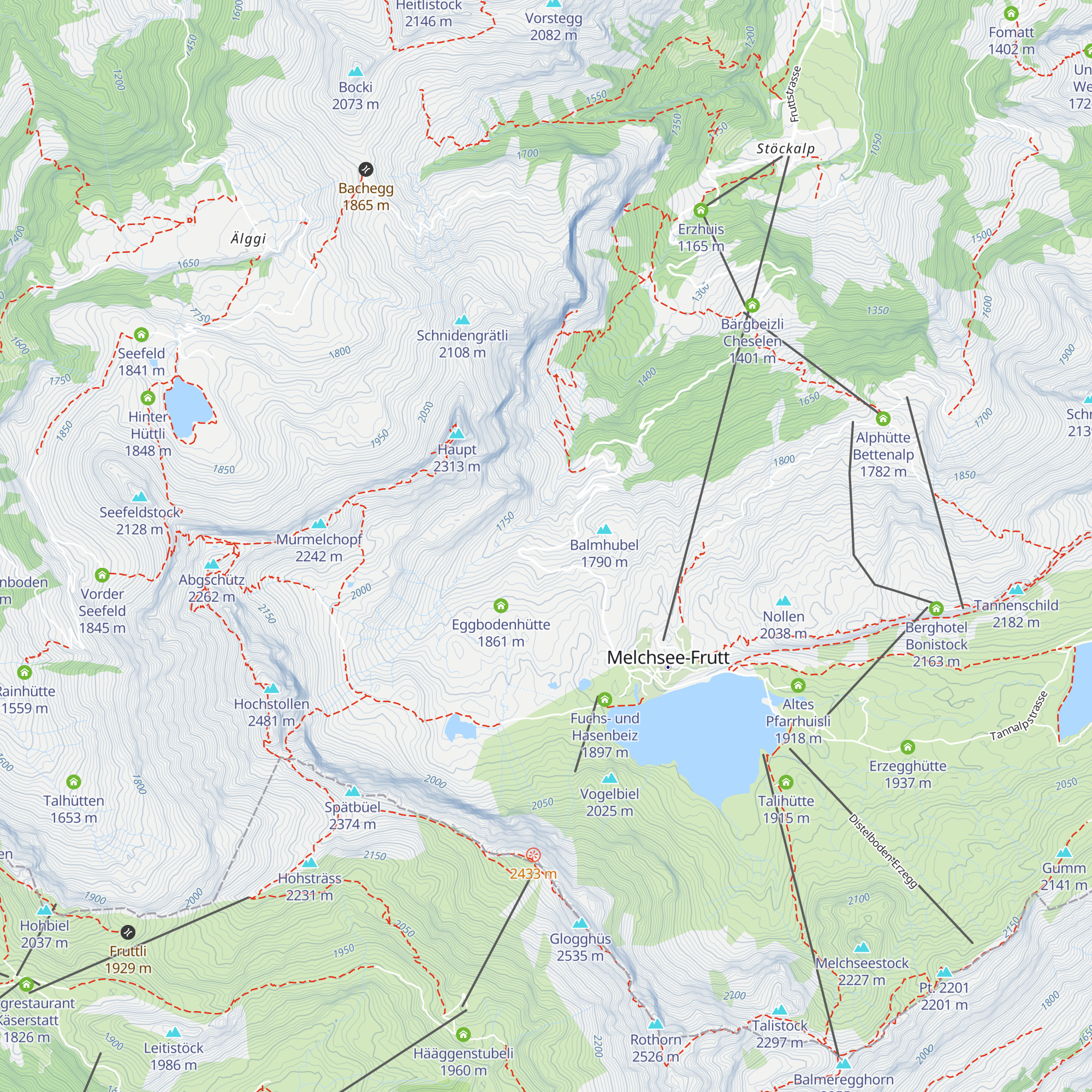 Ahfluhhütte map