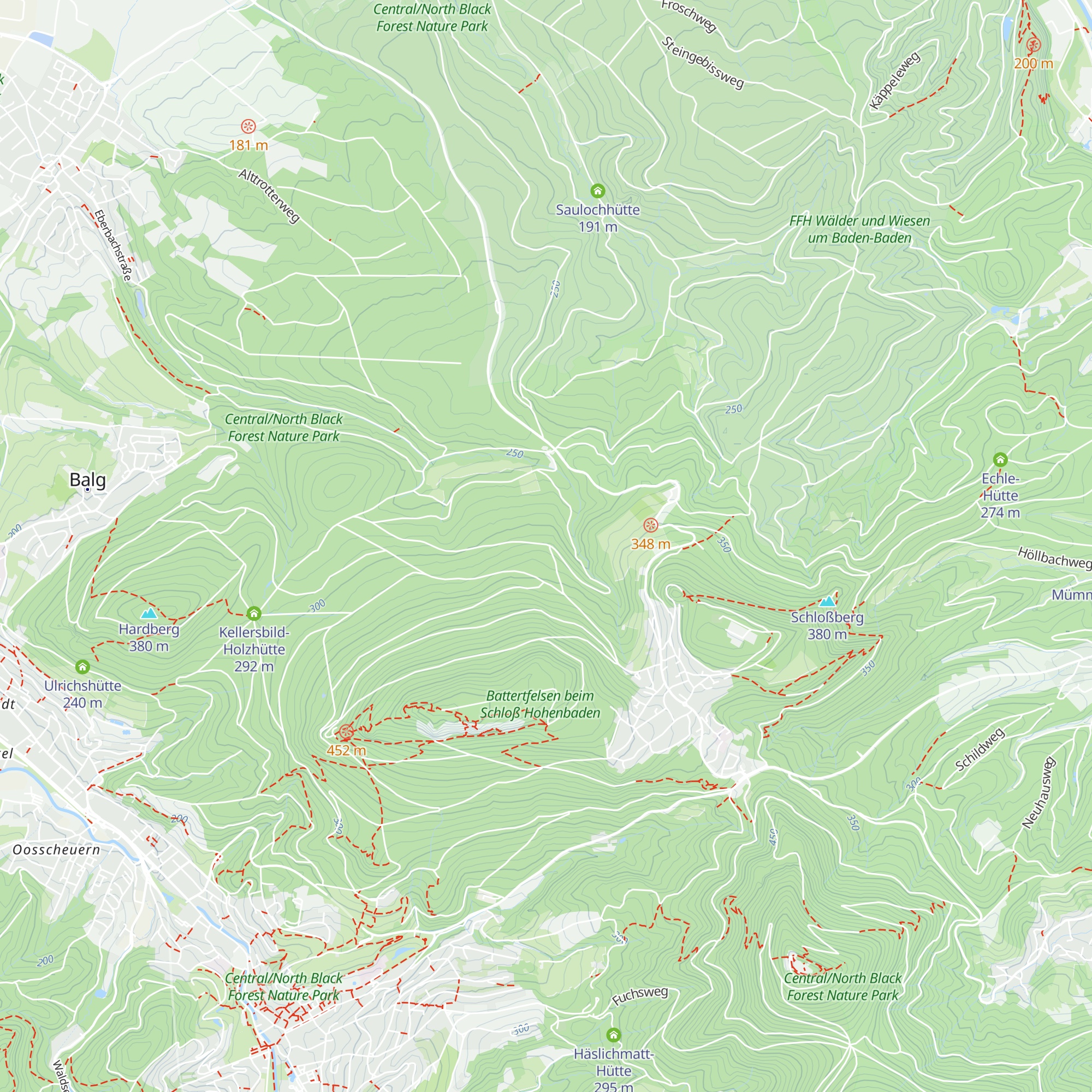 Fünfquellenhütte map