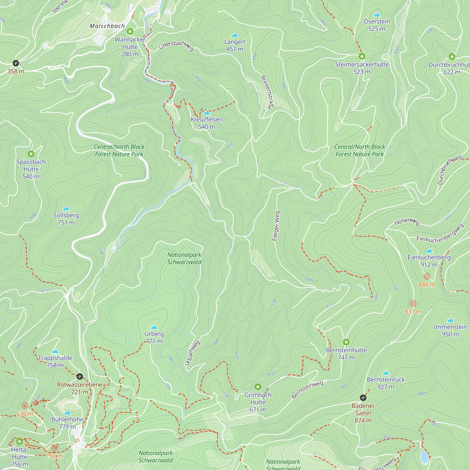 Urbachhütte map