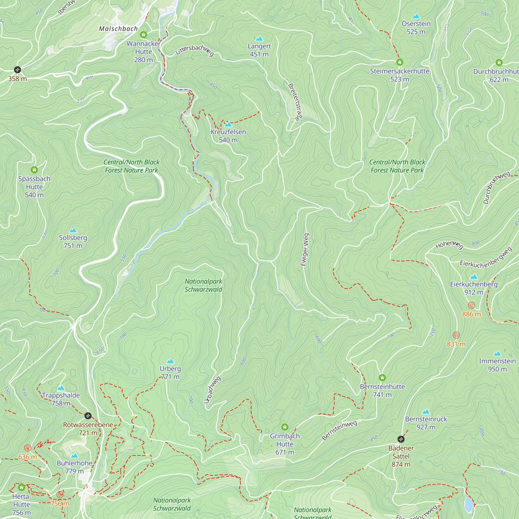 Urbachhütte map