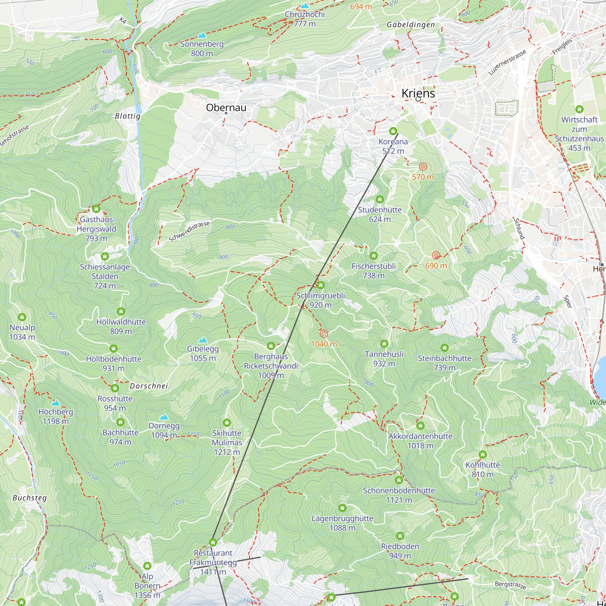 Krienseregg map