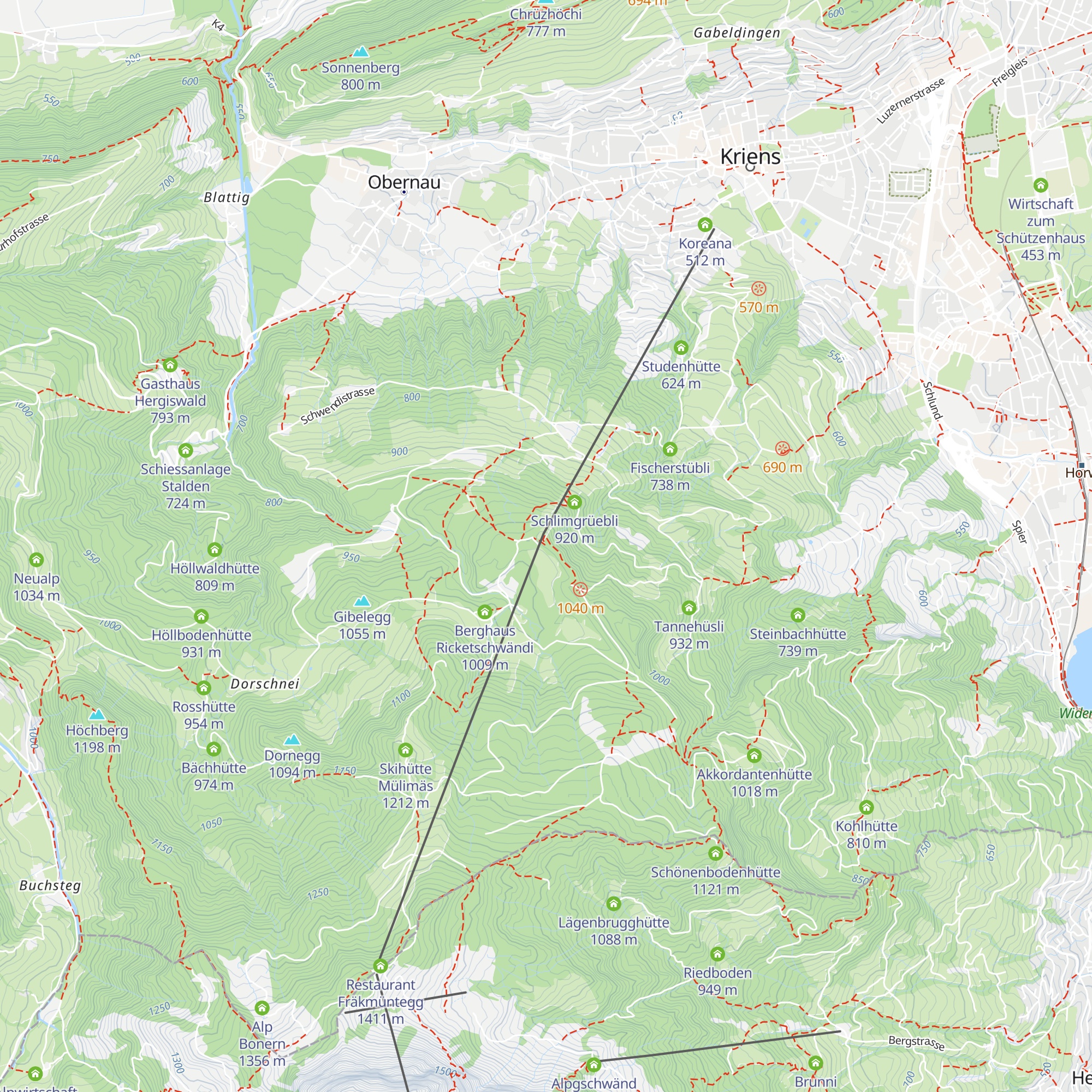 Krienseregg map
