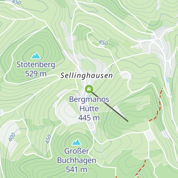 Map of Bergmanns Hütte