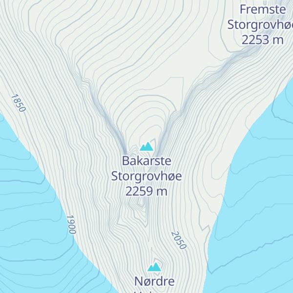 Map of Bakarste Storgrovhøe