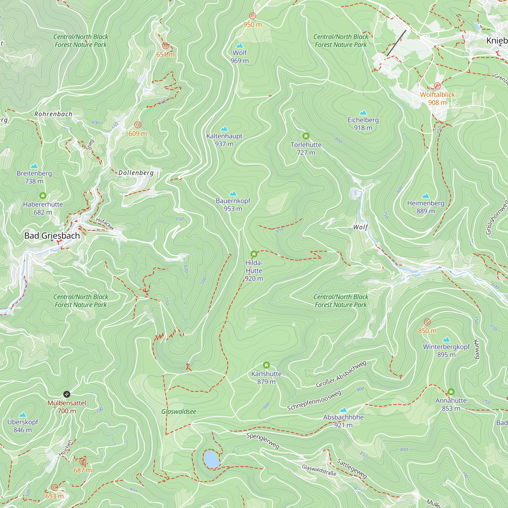 Hilda-Hütte map