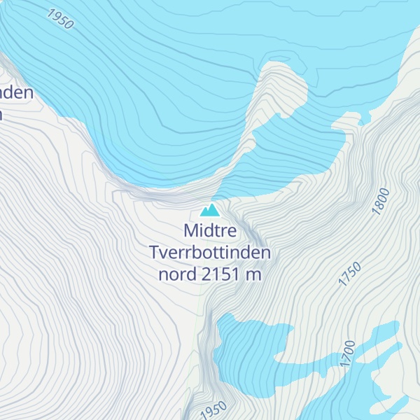 Map of Midtre Tverrbottinden nord