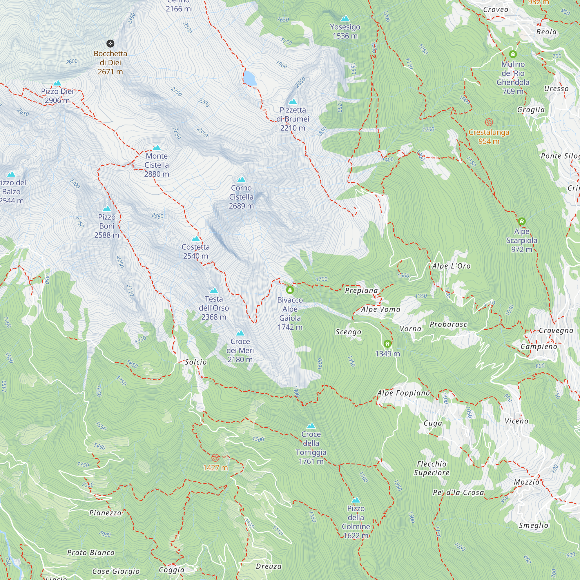 Bivacco Alpe Gaiola map