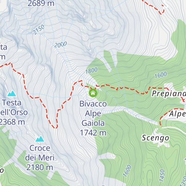 Map of Bivacco Alpe Gaiola