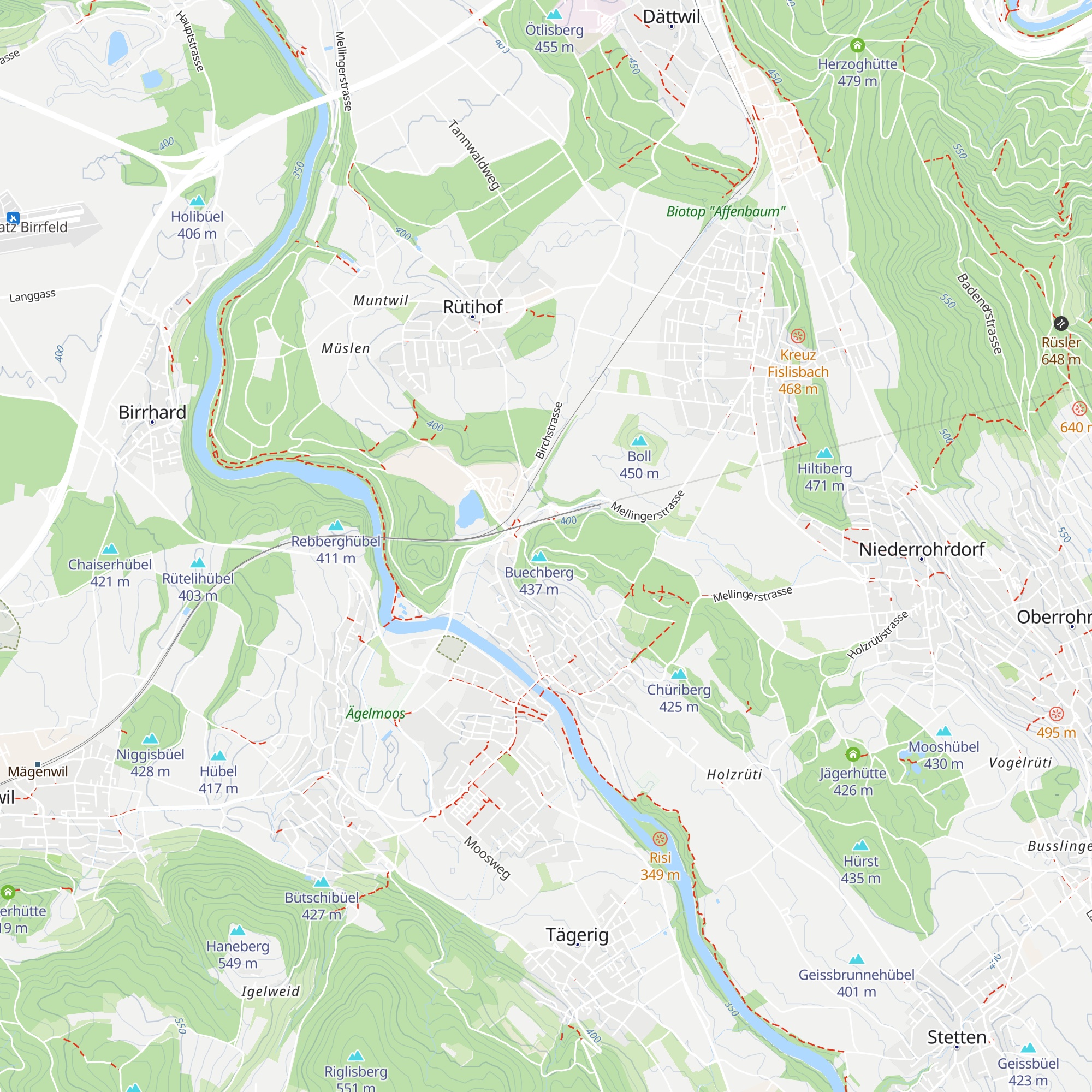 Waldhütte Mellingen map