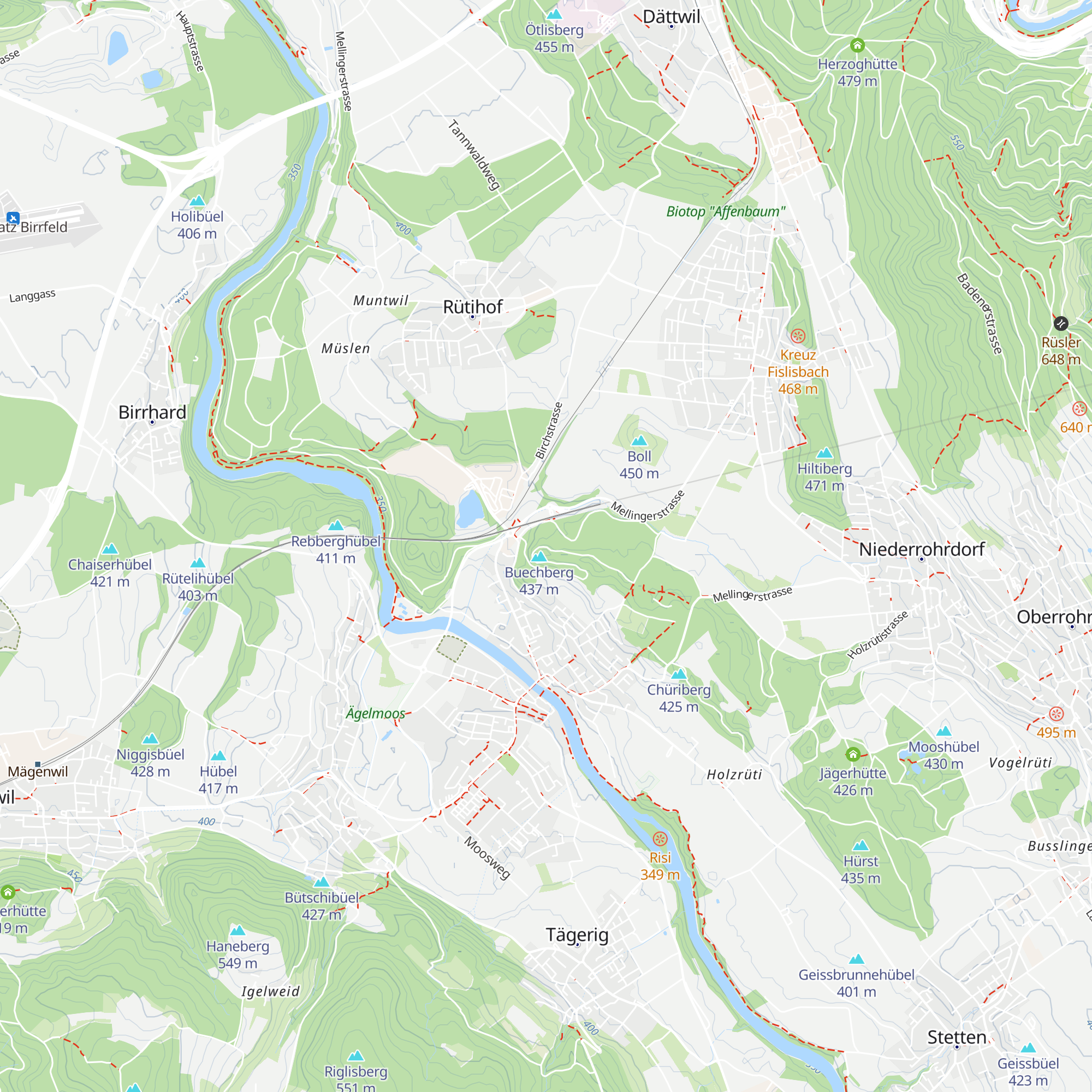 Waldhütte Mellingen map