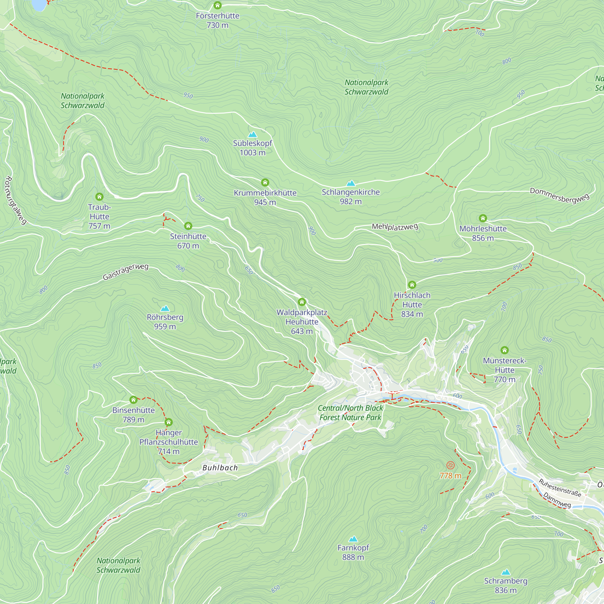 Waldparkplatz Heuhütte map