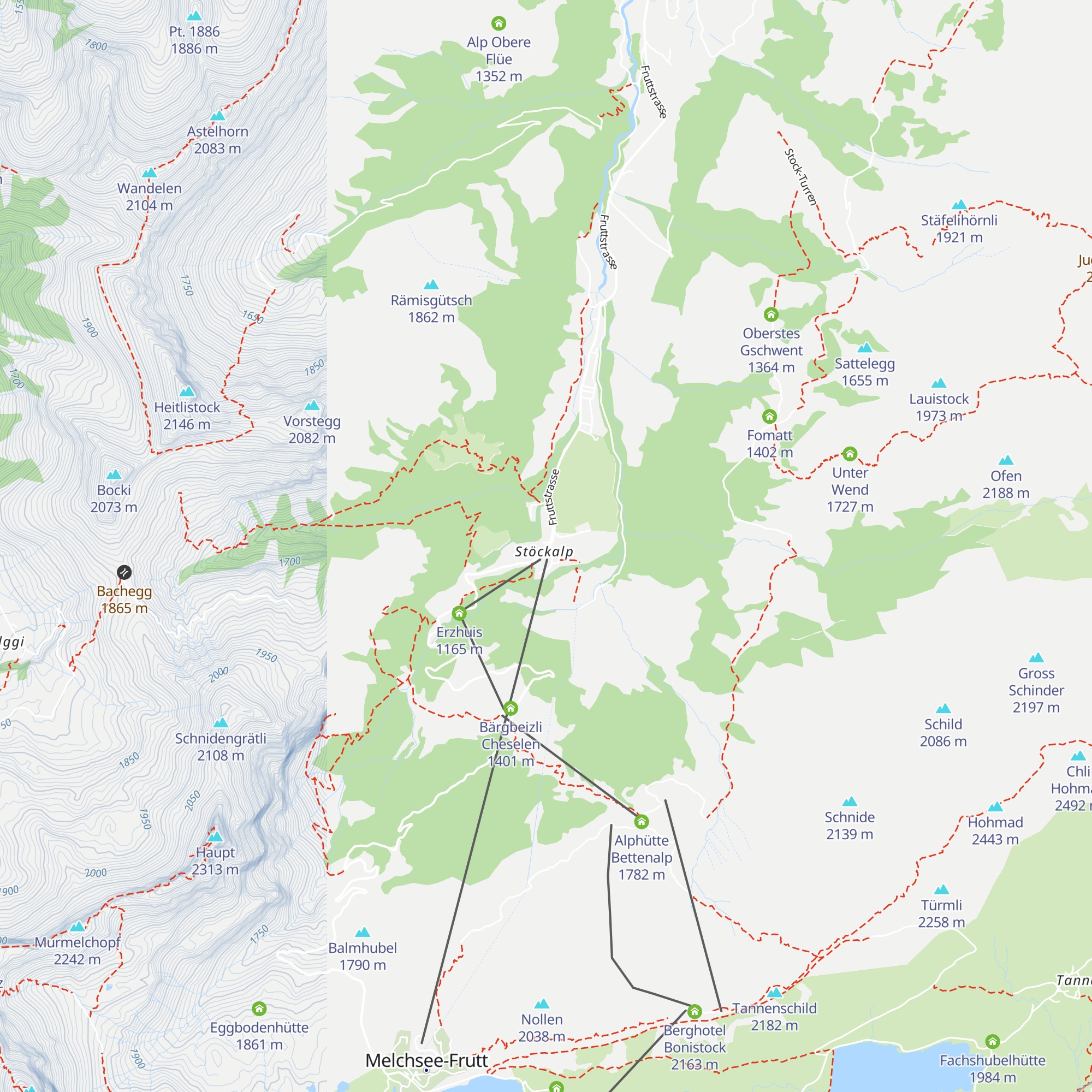 Waldhaus Stöckalp map