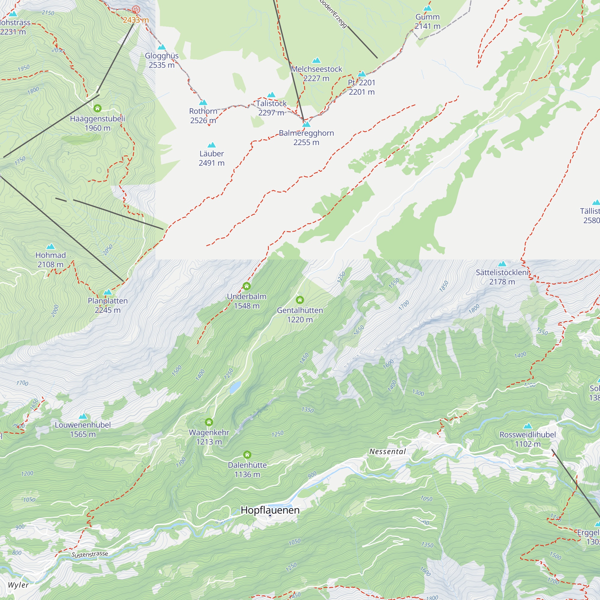 Gentalhütten map