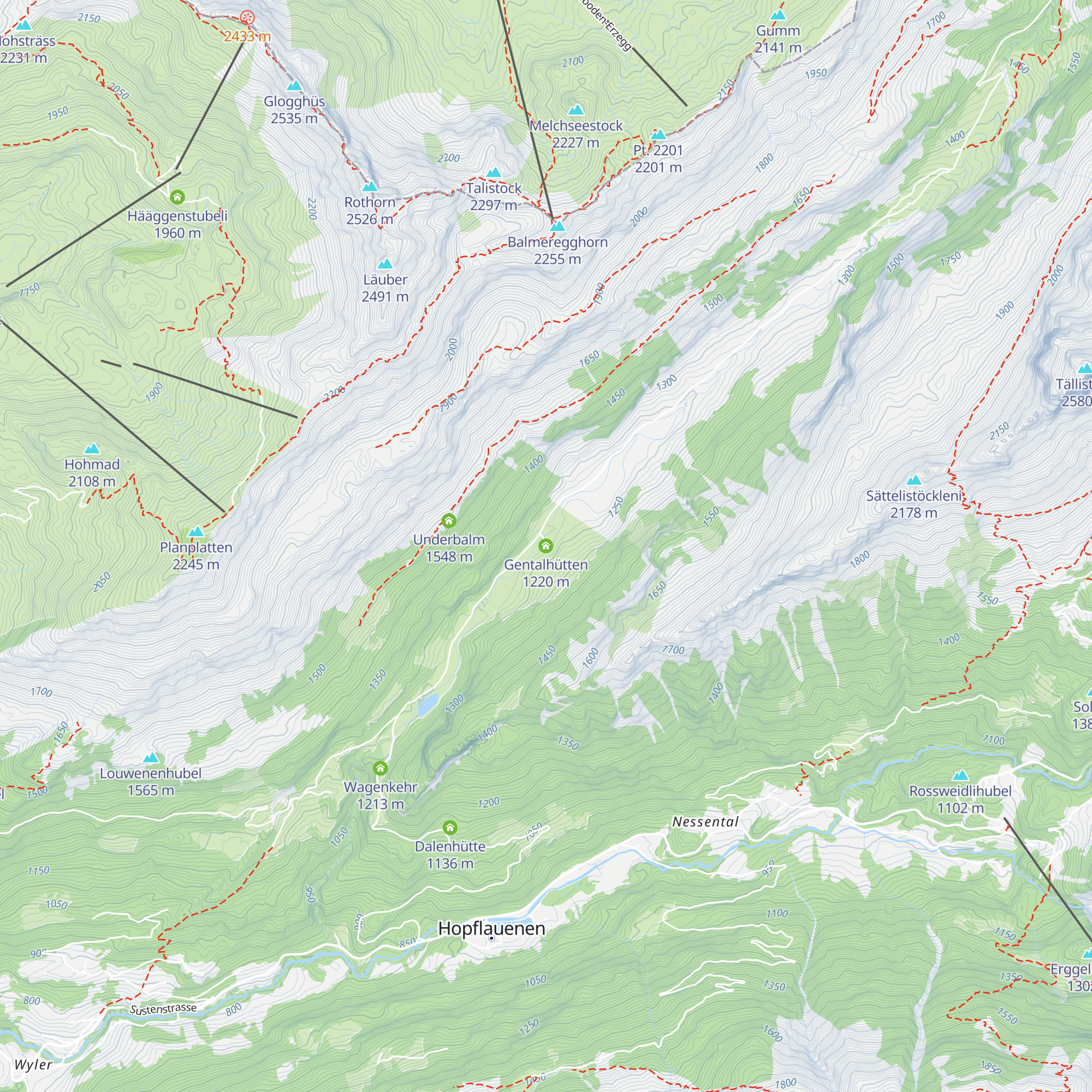 Gentalhütten map