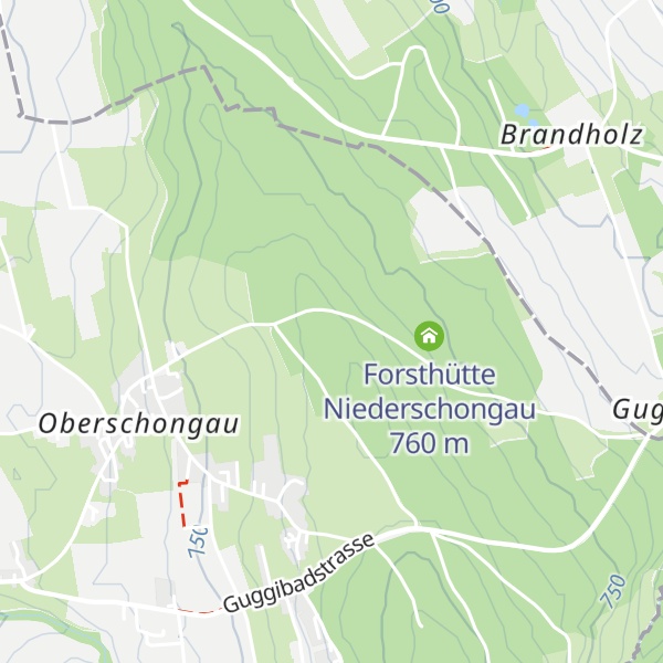 Map of Tannwald Waldhütte Oberschongau