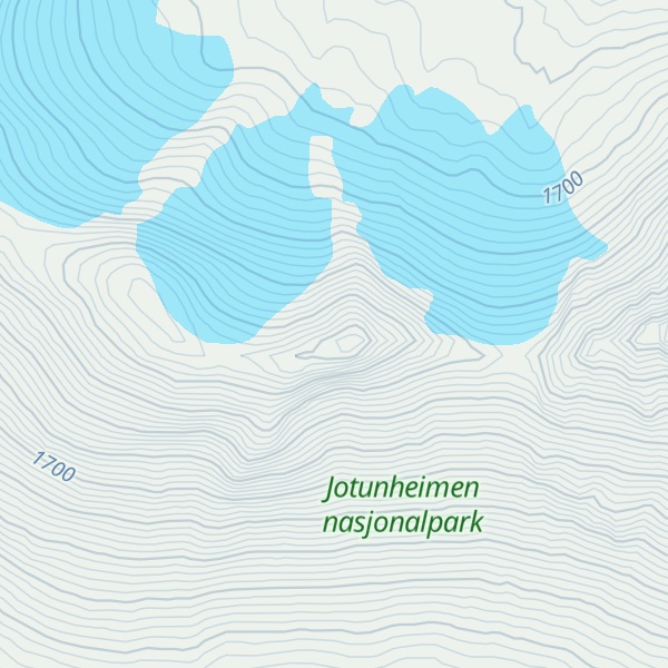 Map of Søre Tverrbottindan