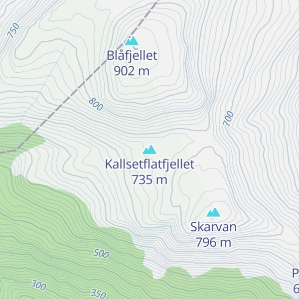 Map of Kallsetflatfjellet