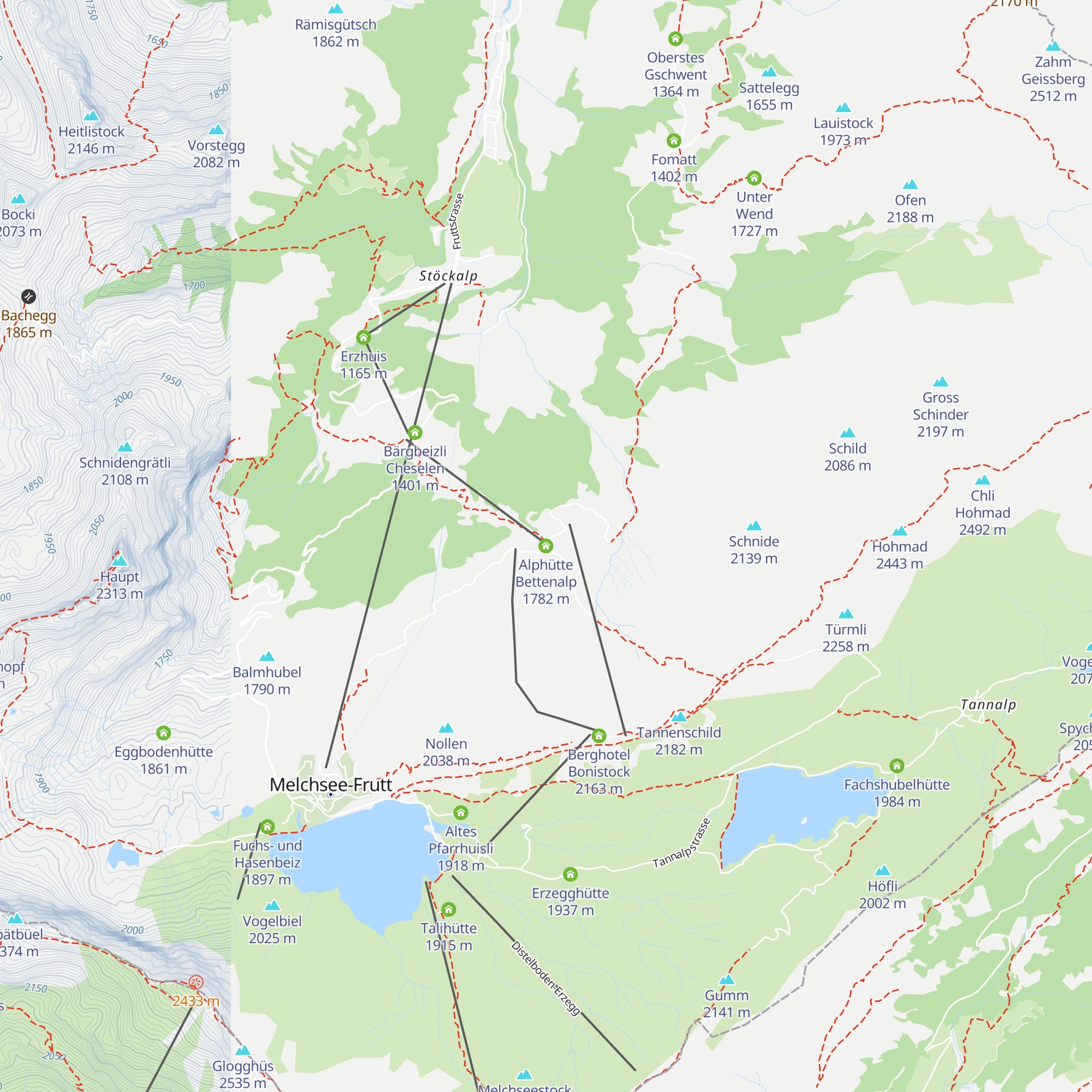 Alphütte Bettenalp map