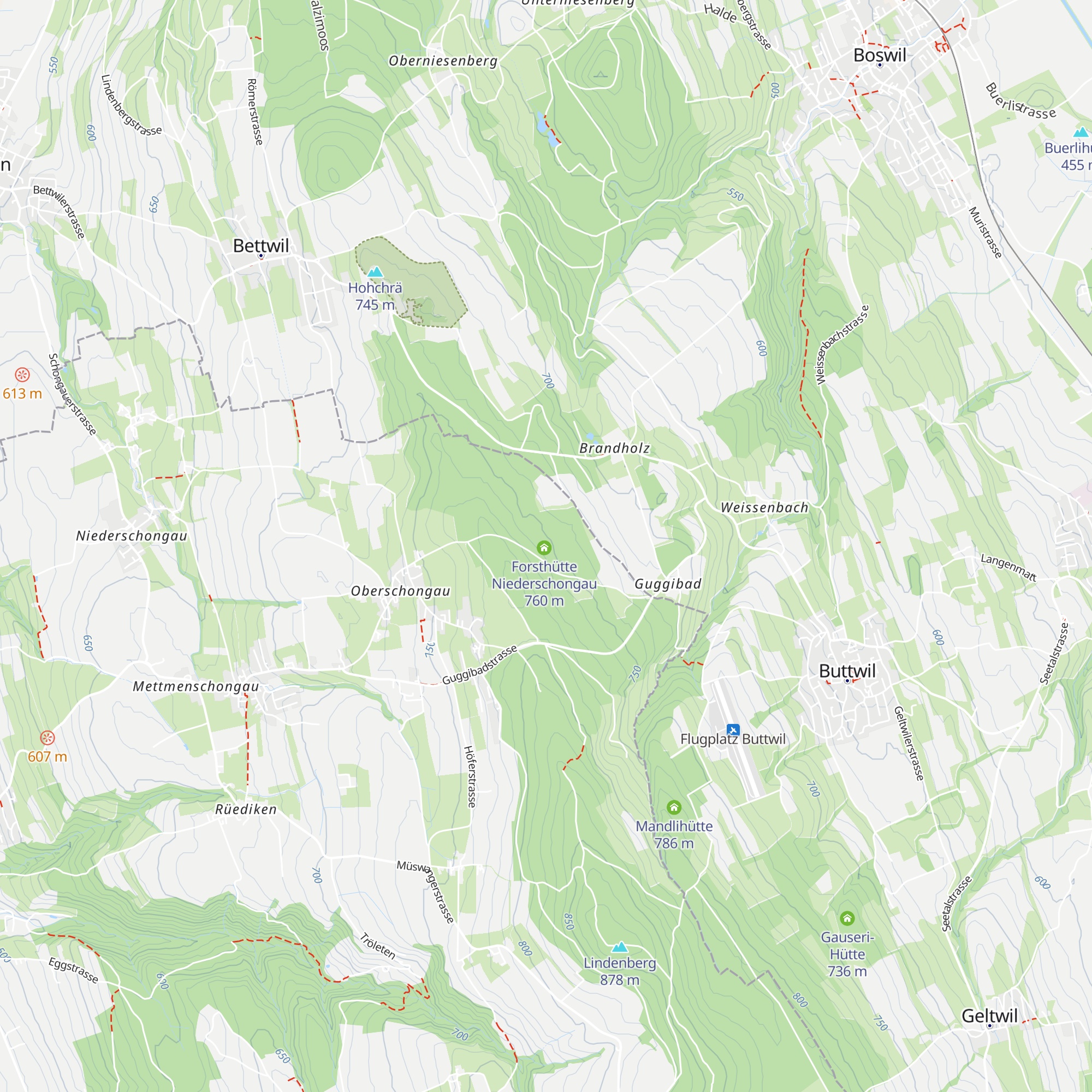 Tannwald Waldhütte Niederschongau map