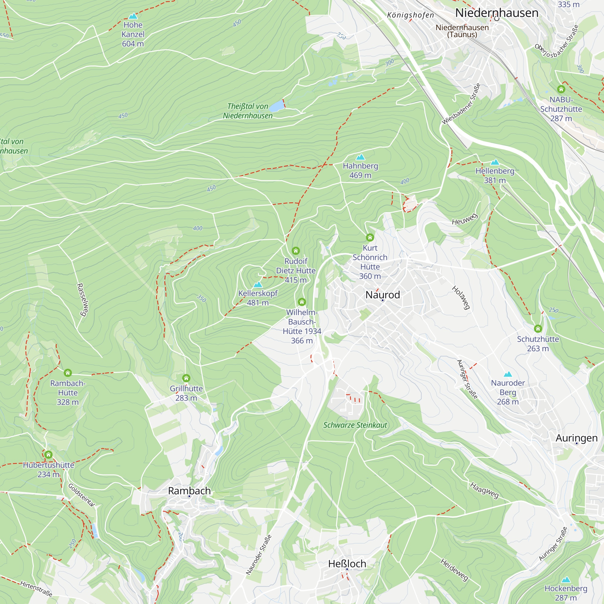 Wilhelm-Bausch-Hütte 1934 map