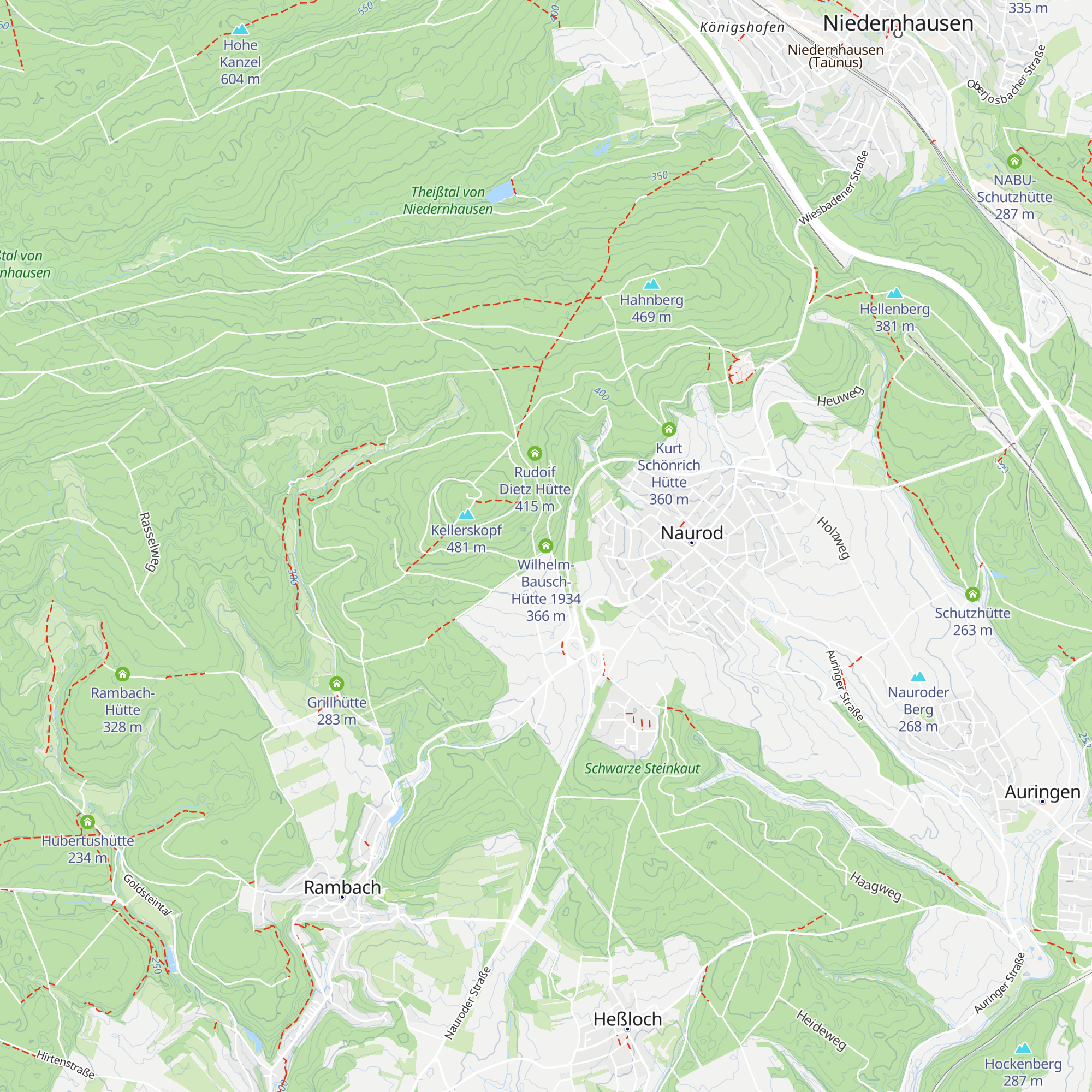 Wilhelm-Bausch-Hütte 1934 map