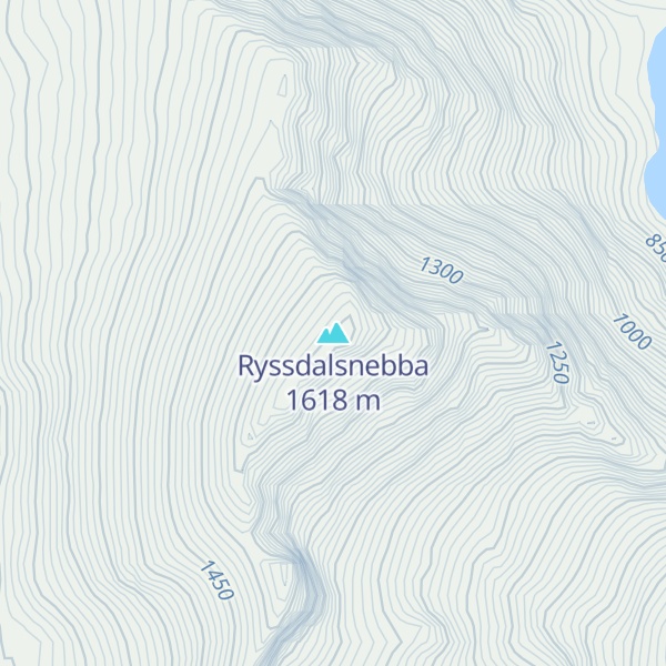 Map of Ryssdalsnebba