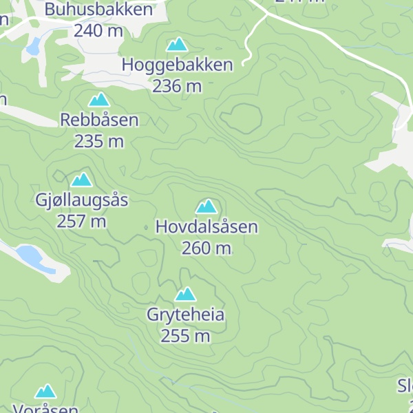 Map of Hovdalsåsen