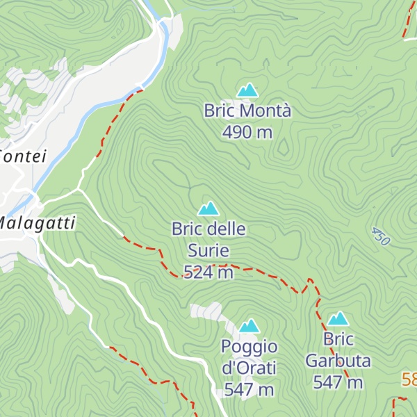 Map of Bric delle Surie