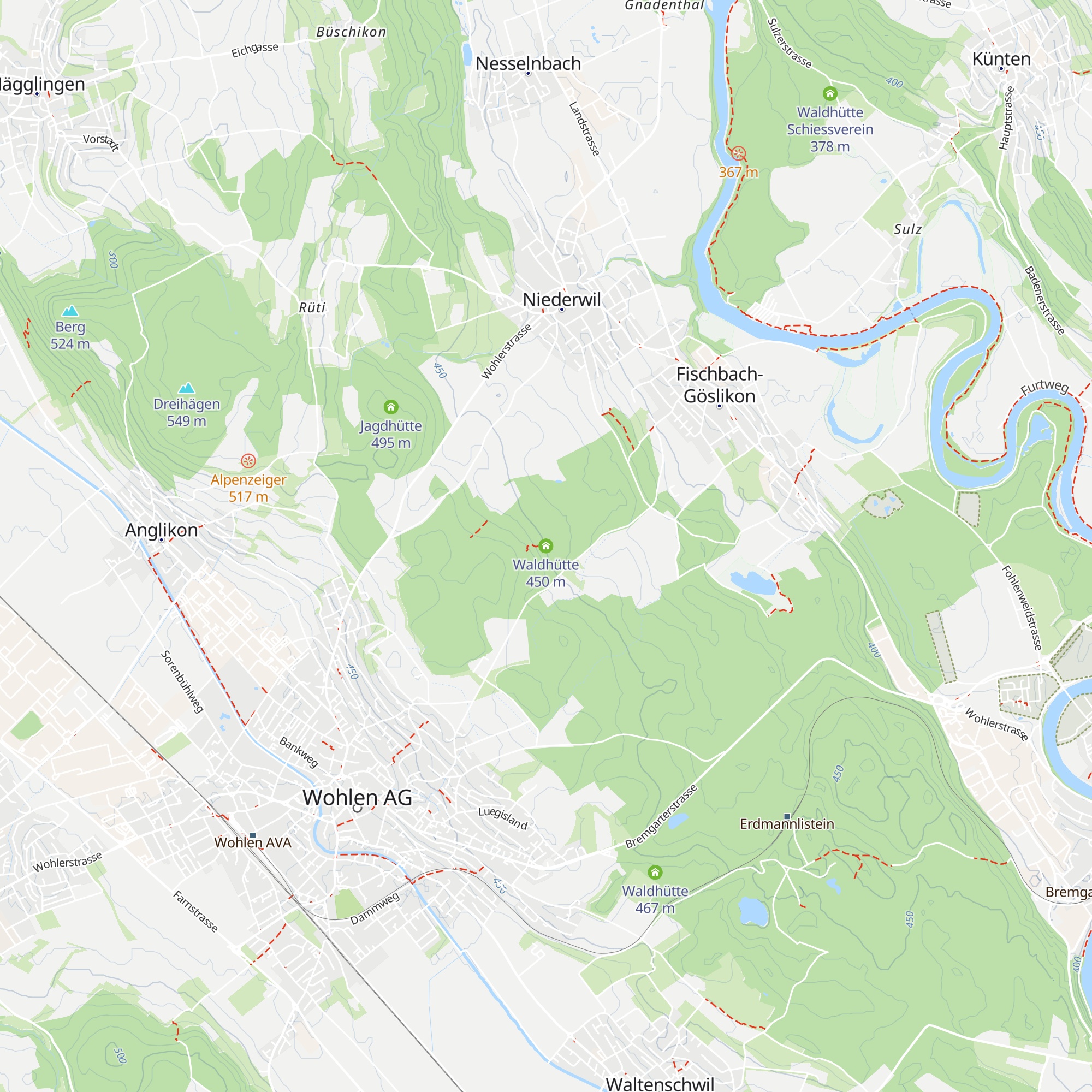Waldhütte map