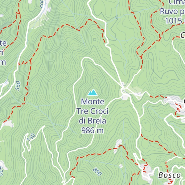 Map of Monte Tre Croci di Breia