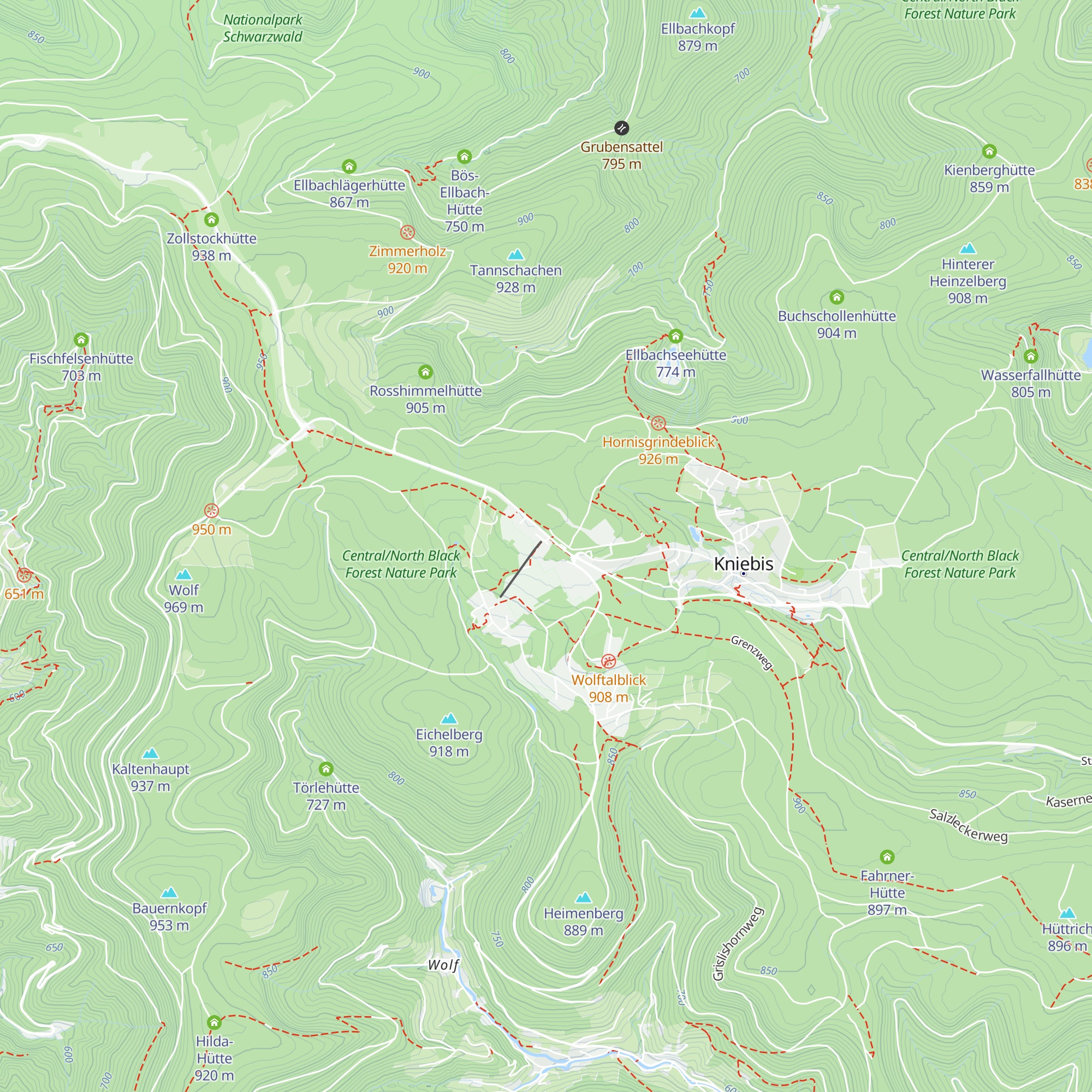 Kniebishütte map