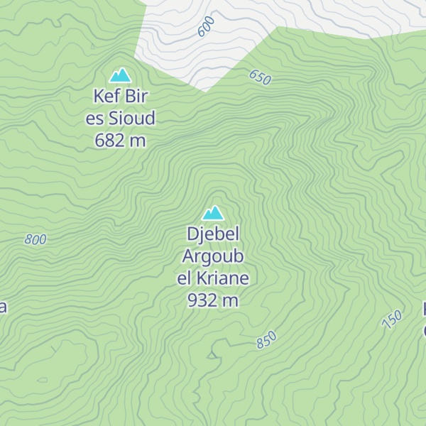 Map of Djebel Argoub el Kriane