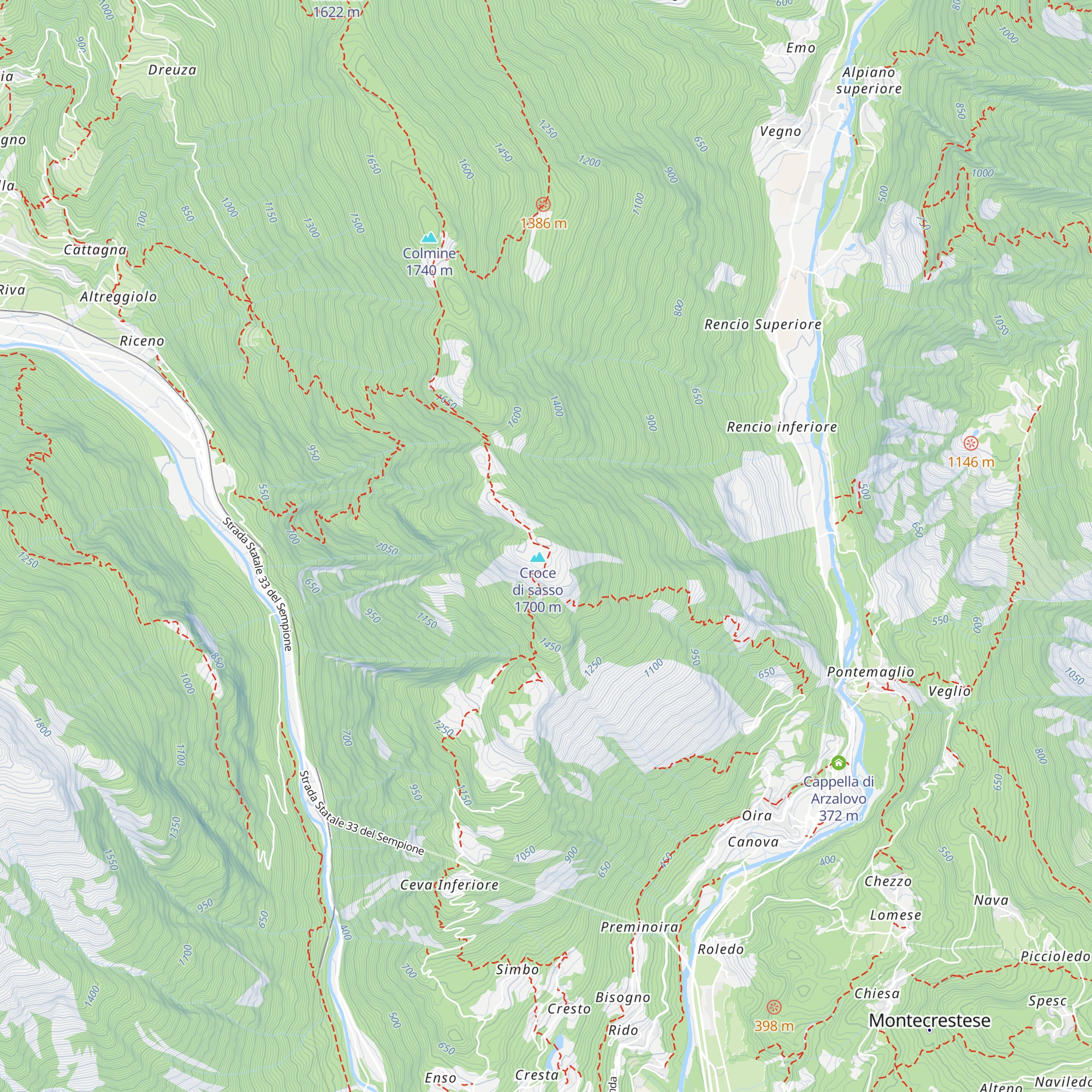 Bivacco Colmine map