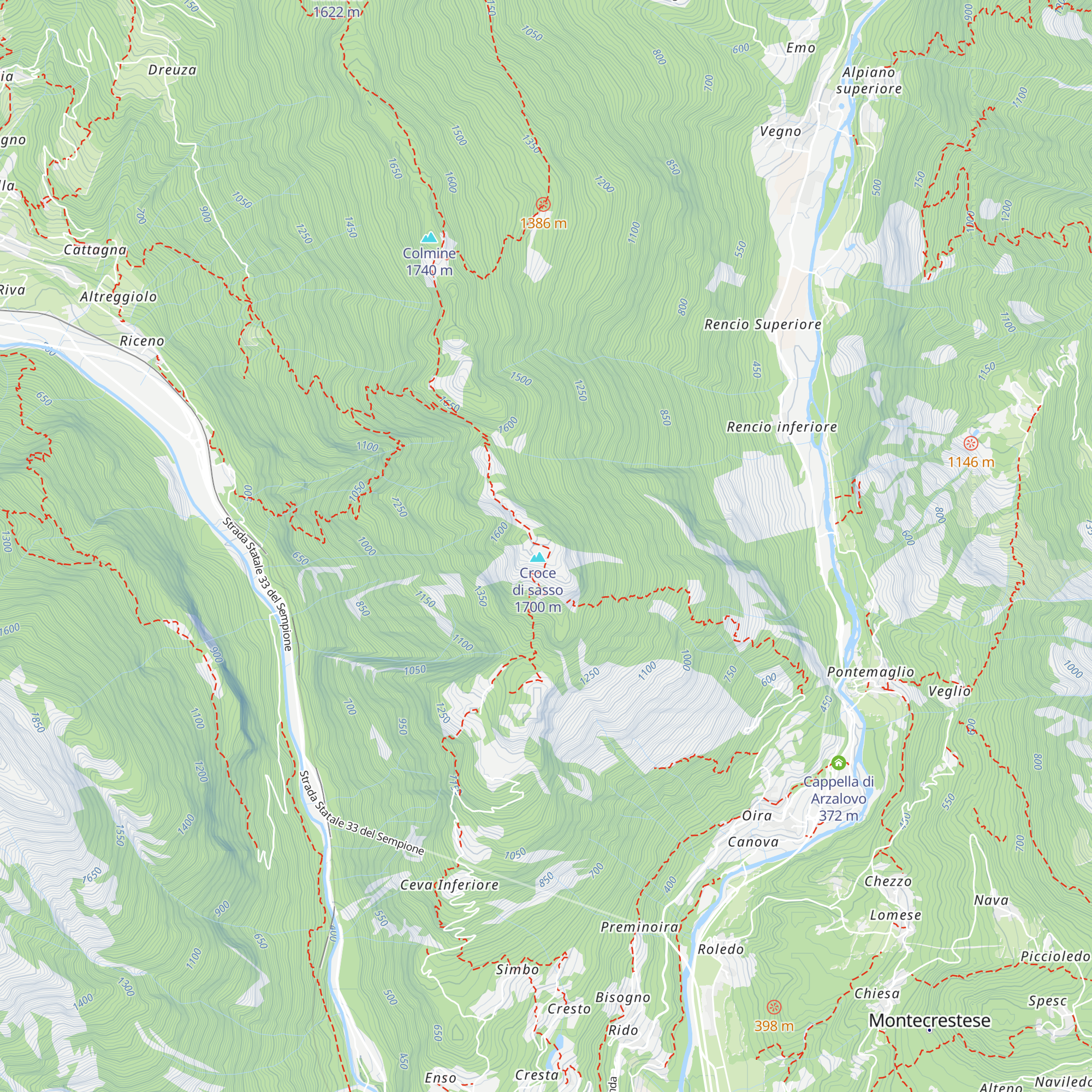 Bivacco Colmine map