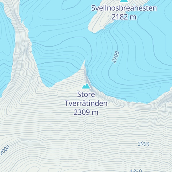 Map of Store Tverråtinden