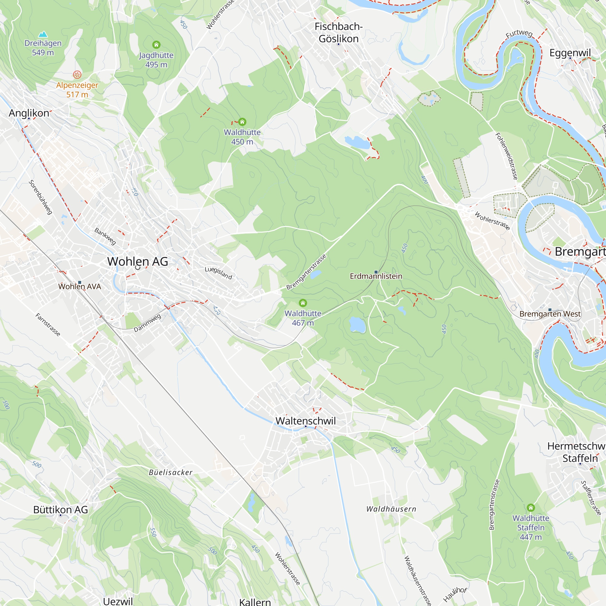 Waldhütte map