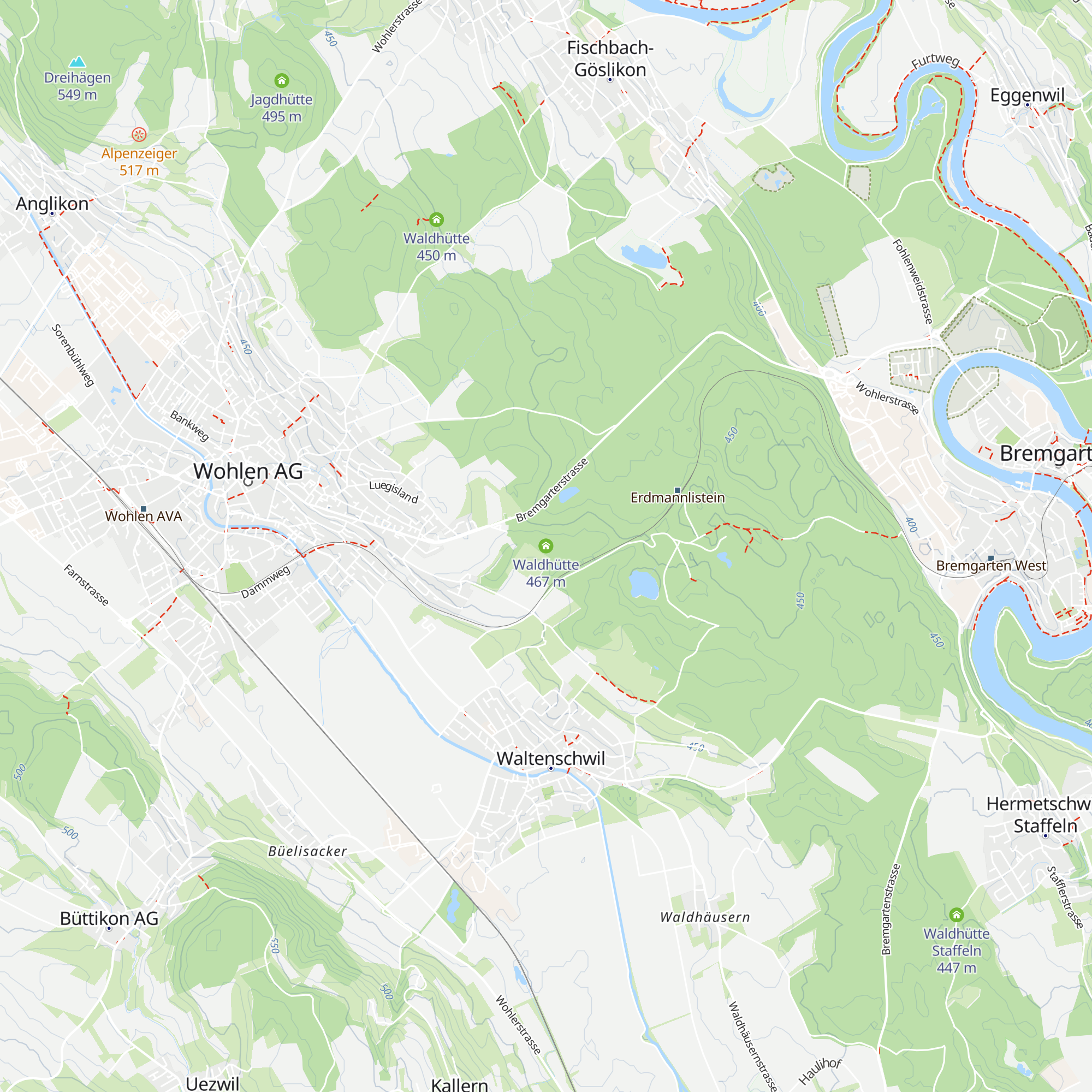 Waldhütte map
