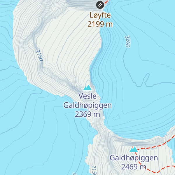 Map of Vesle Galdhøpiggen