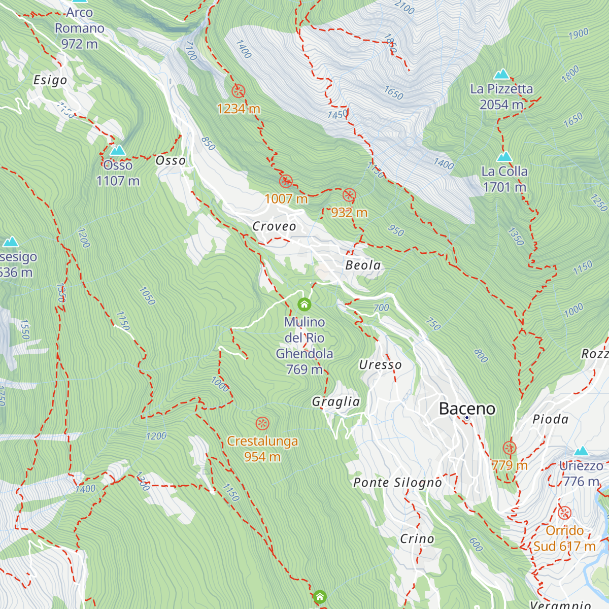 Mulino del Rio Ghendola map