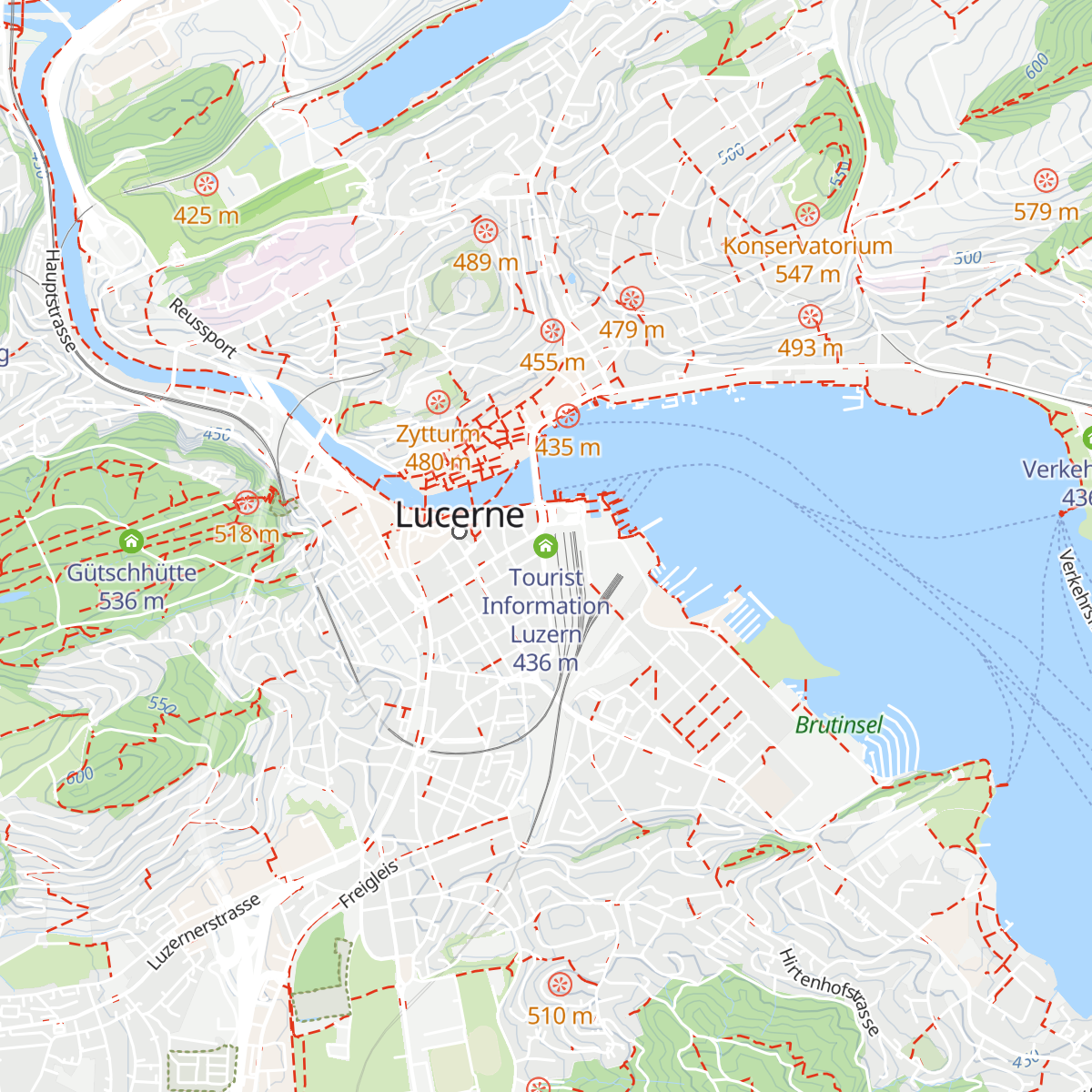 Tourist Information Luzern map