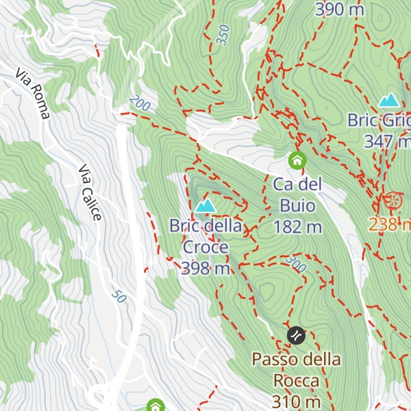 Map of Bric della Croce