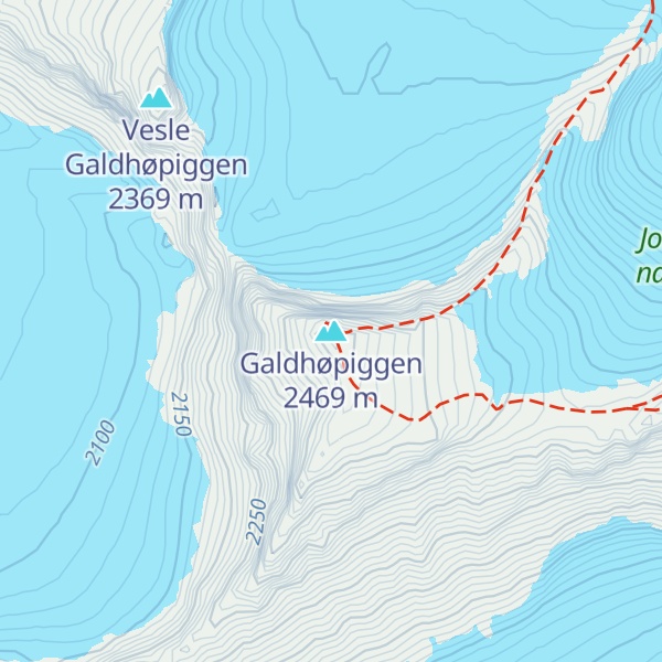 Map of Galdhøpiggen