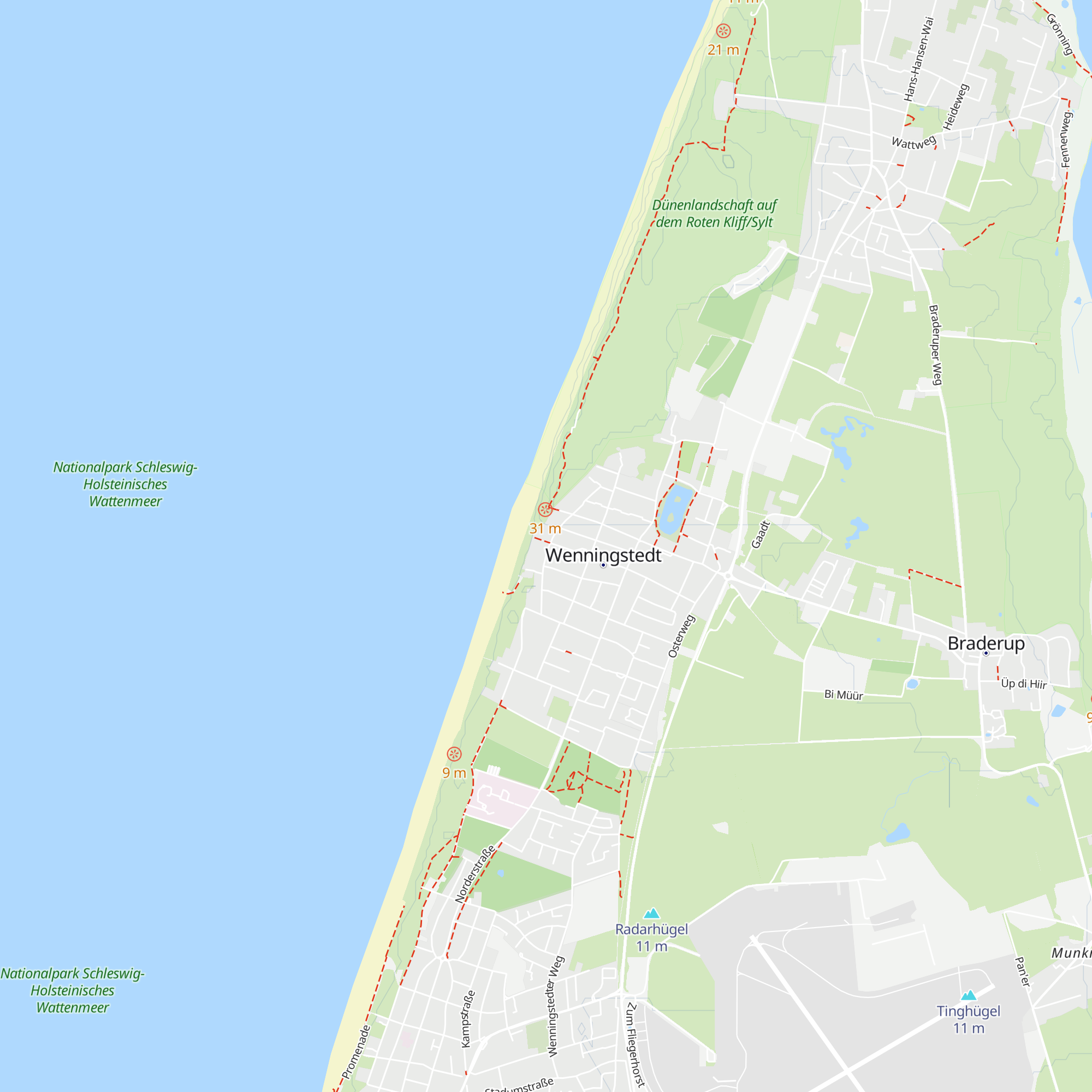 Touristeninformation Wenningstedt map